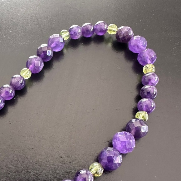 Amethyst & Peridot bead extra long necklace by Jay King - Picture 8 of 13